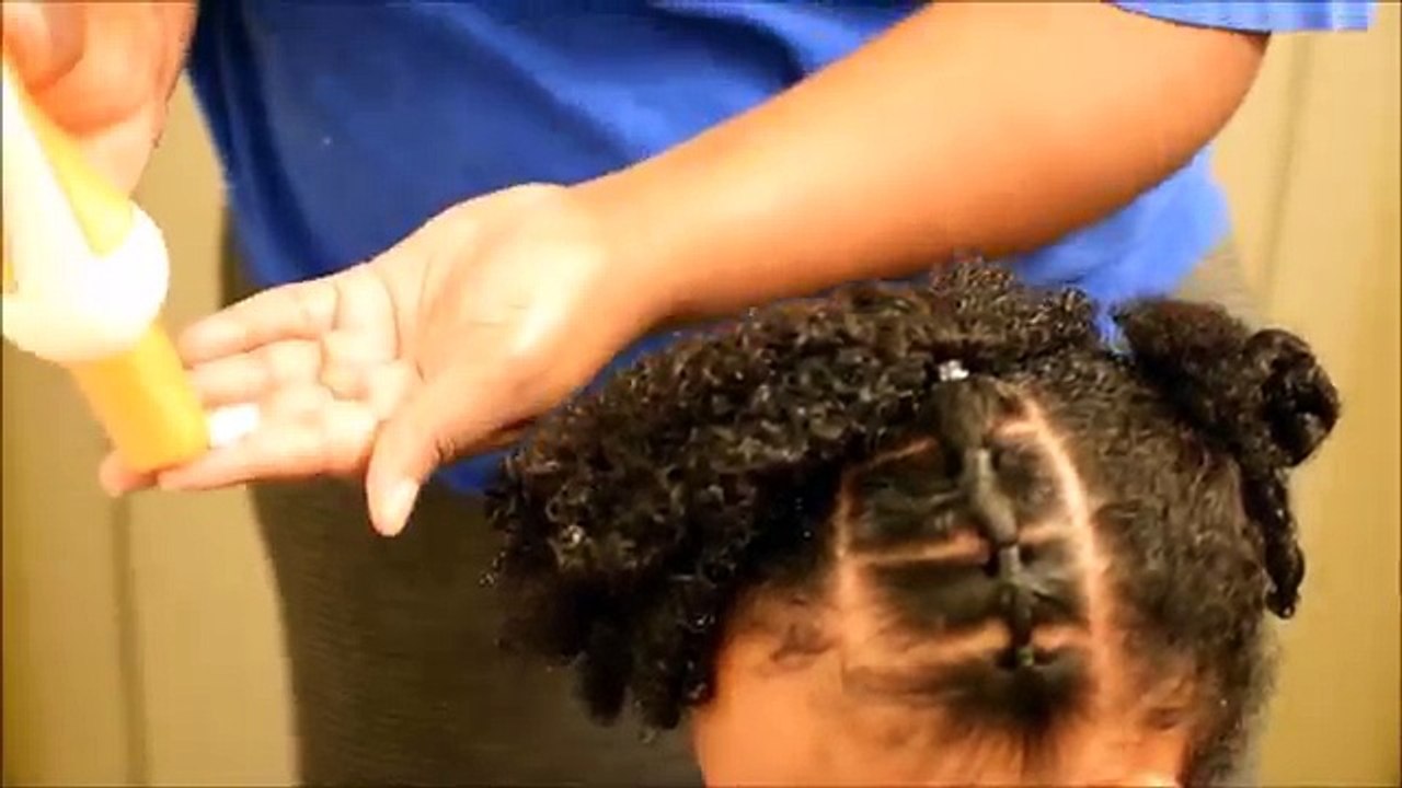 KIDS NATURAL HAIRSTYLES: Easy Back To School Hair Style: The Rubber Band And Twists Up-Do