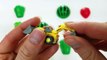 Learn Names of Fruits and Vegetables Velcro Cutting Toys and Learn Colors Play Doh Surprise Eggs