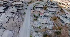 Suriye'de Rejime Karşı Ayaklanmanın Kalesi Olan Dera Kentinin Yıkım Görüntüsü