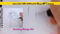 How to draw a Manga girl step by step in slow tutorial