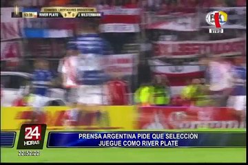 Prensa argentina pide que selección juegue como River Plate