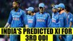 India vs Australia 3rd ODI : Predicted XI for Virat Kohli & Co for Indore match | Oneindia News