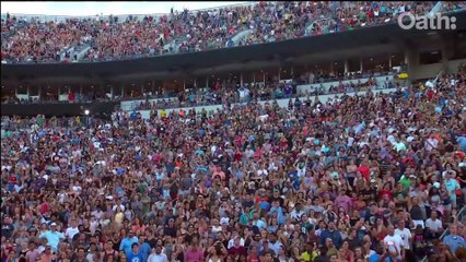 Jonny and Chris performing Adventure of a Lifetime at #Concert4Cville #MusicAndUnity