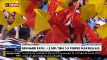L'hommage des supporters de l'OM hier soir à Bernard Tapie au Stade Vélodrome: 
