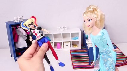 ❄ FROZEN ❄ Elsa Harley Quinn costume | Frozen Toys Videos For Kids