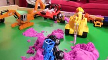 Cars for Kids! CONSTRUCTION VEHICLES! Hot Wheels Fast Lane and Playmobil | Fun Toy Cars for Kids