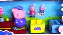 Pig George e Peppa Pig Conhecem o Trem do Vovô Pig em Português. Grandpa Pigs Train Toys