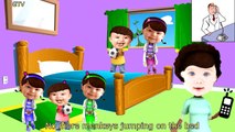 Five Little Babies Doc McStuffins Jumping on the Bed | 5 Little Monkeys Jumping on the bed