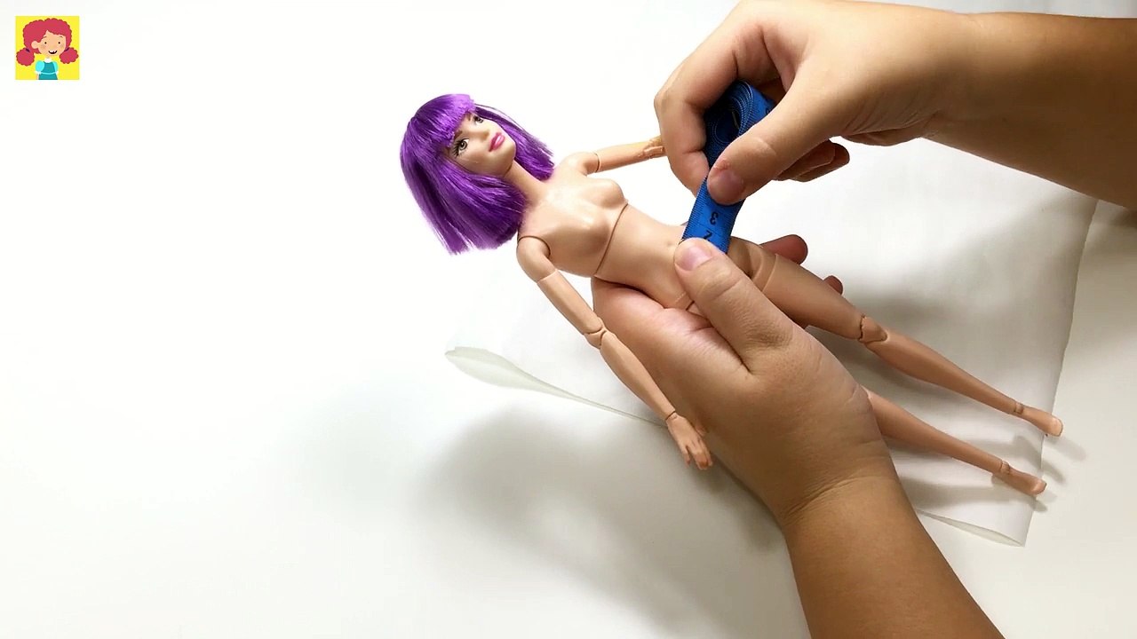 DIY - How To Make Barbie Doll Sport Clothes - Doll Tights & Crop Top - Making Kids Toys