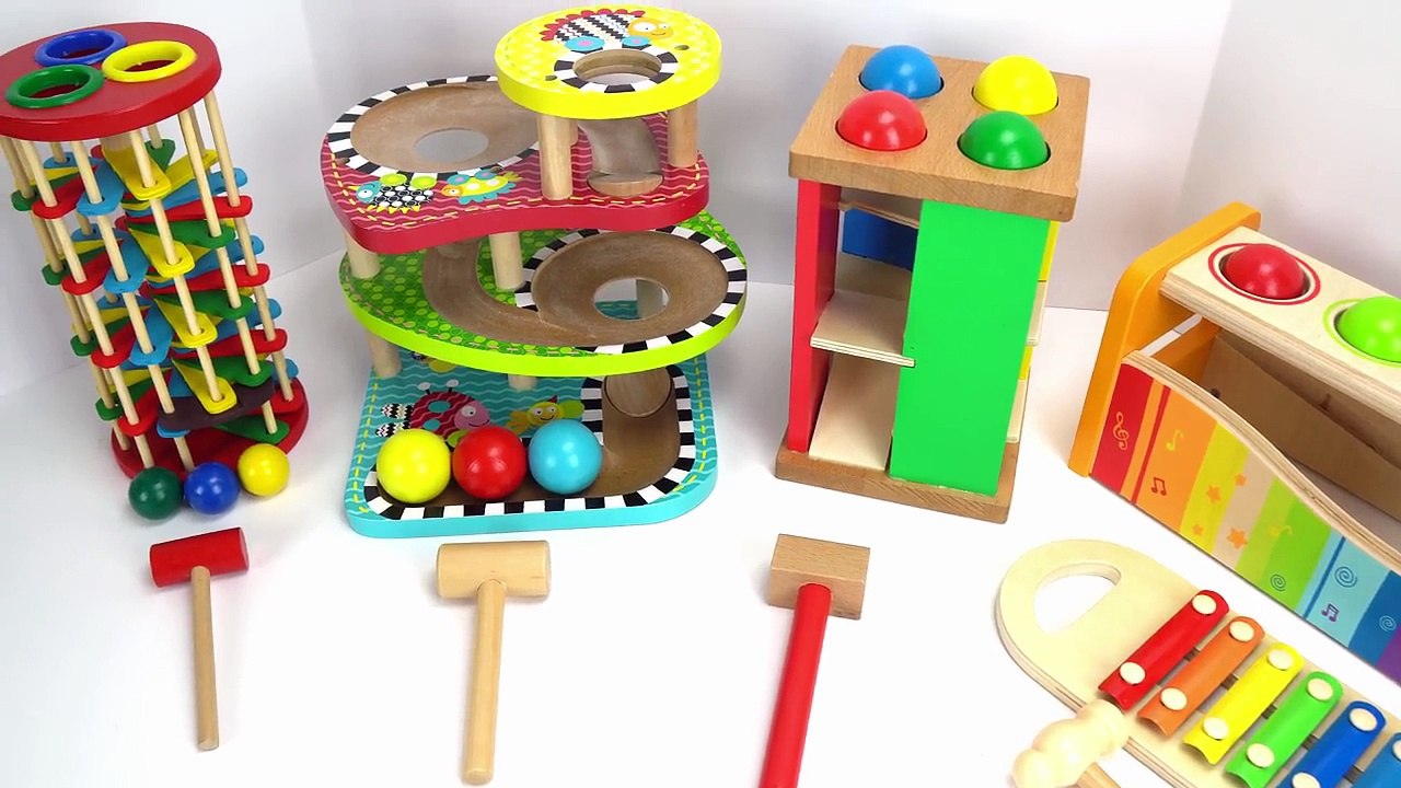 Best Toddler Learning Video for Kids: Teach Kids with Fun Preschool Toy Ball Pounding Benches!