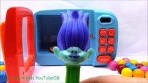 Learn Colors Gumballs w Microwave Just Like Home Toy Appliances Surprise Toys PEZ Candy Video Kids