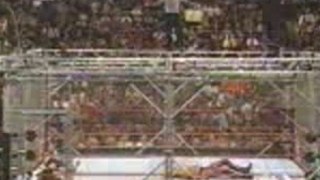 WWE - Jeff Hardy Swantom Bomb Off a Steel Cage