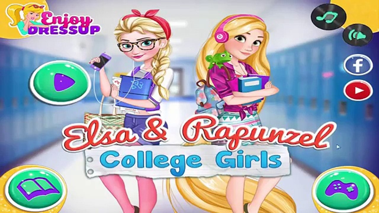 Disney Princess Elsa and Rapunzel College Roommates | Princess Make Up and Dress Up Games