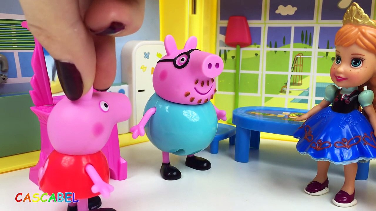 EL REGALO MISTERIOSO DE PEPPA PIG CON PAPA PIG Y PRINCESAS DISNEY ANA ELSA Y AURORA PLAY-DOH