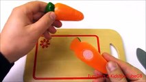 Learn Names of Vegetables & Fruit w Toy Velcro Cutting Fruits and Vegetable Best Learning Video ESL