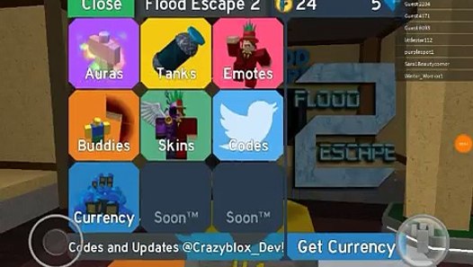 Code Kaip Gauti 20 Coins Roblox Flood Escape 2 Video - download roblox hacker cheats to escape flood escape 2 with