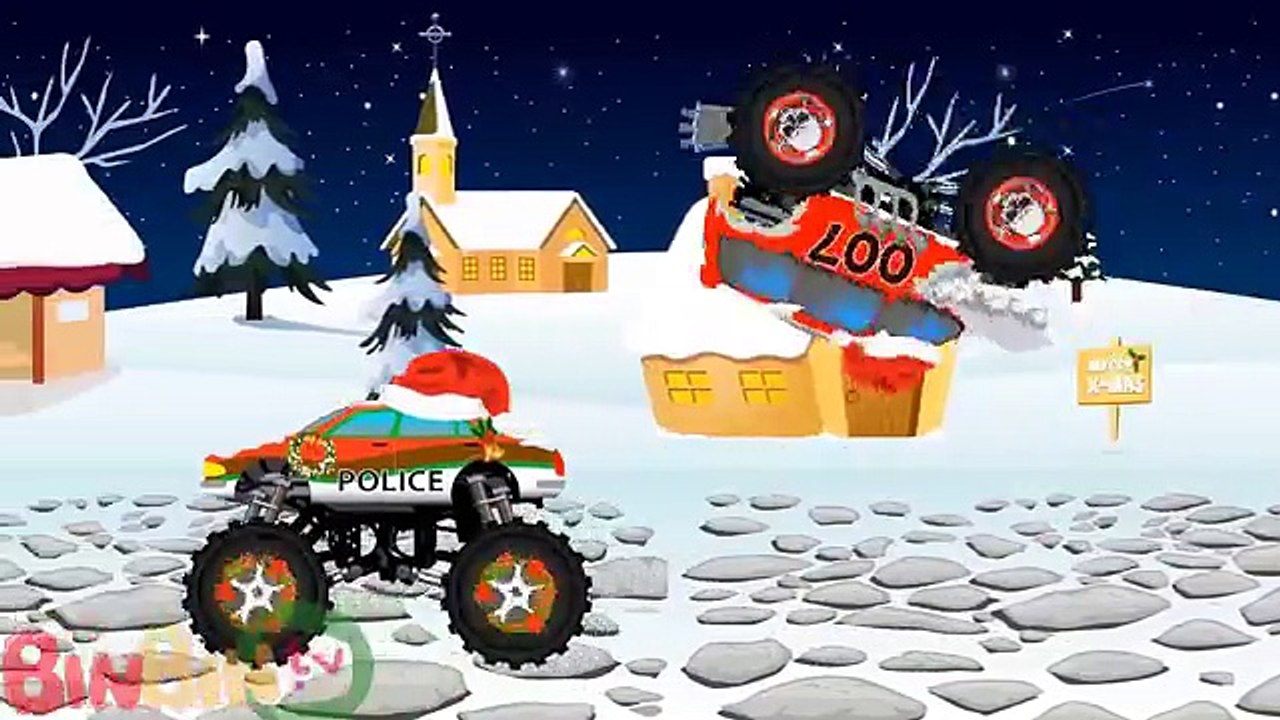 Lightning McQueen, Batman School Bus Truck, Police Car - Monster Truck For Children | Chri