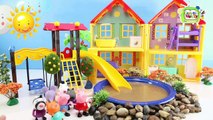 Peppa Pig Muddy Puddles Sliding ♥Toy Episode♥ Fun Toy Playsets for Baby & Toddler