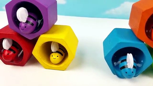 Learn Teach Colors Learning Sorting Toddler Toy Bees Beehive Honey Slime Surprise Children