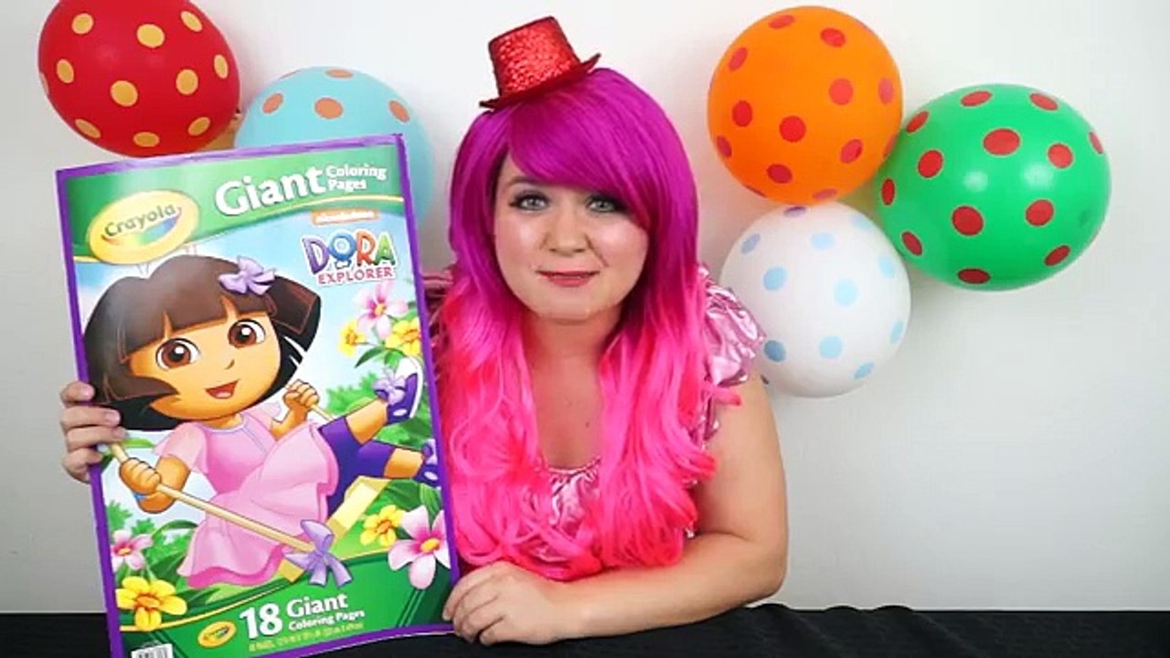 Coloring Dora The Explorer GIANT Coloring Book Page Crayola Crayons | KiMMi THE CLOWN