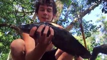 SPEARFISHING CATFISH! Catch n Cook - Cooked in the Coals!