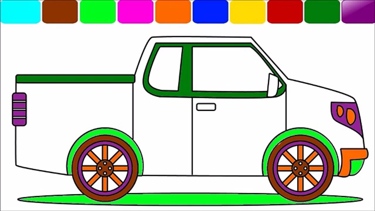 Super Monster Truck coloring for kids! Learn Colors for kids