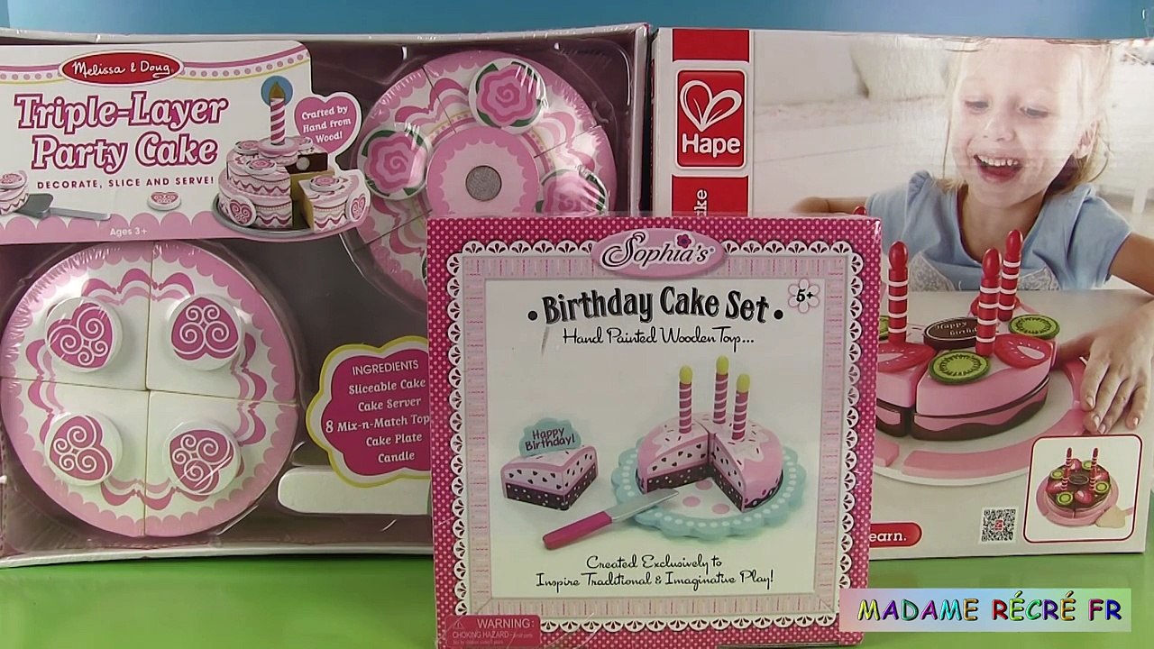 Gâteaux danniversaire à découper Fraise Chocolat Toy Cutting Velcro Cakes Strawberry Chocolate