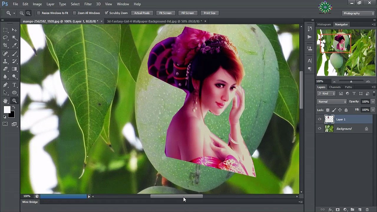 Amazing Photoshop Tutorial Create FACE INTO Fruit mango | Nice one creation | Must watch |