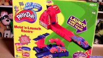 Play Doh Hot Wheels Mold n Launch Cars onto Race Track With Launcher Hasbro Playdough toy review