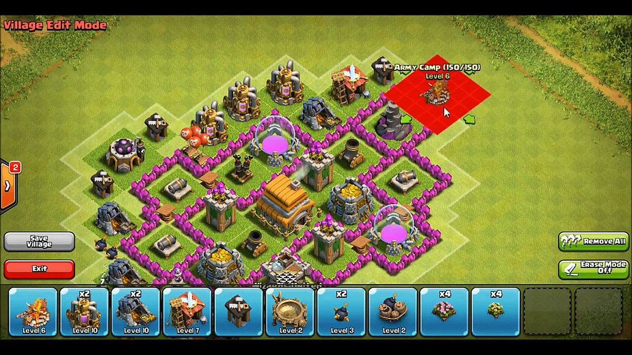 Clash of Clans - TH 6 Hybrid Base (Crystal) + Defense Clip, Anti Giant Healer