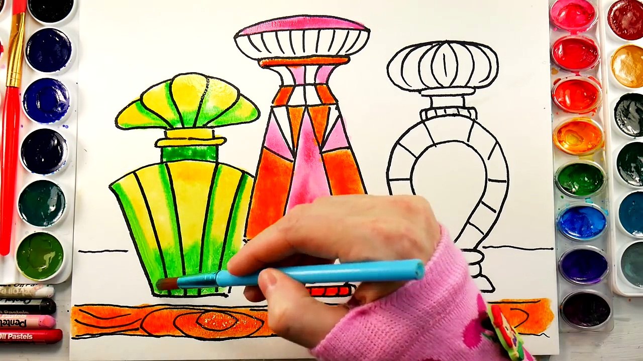 How to Draw Cosmetics Perfume for Girls | Colouring Videos | Paint Coloring Drawing Pages for Kids