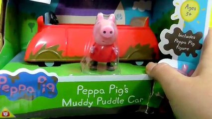 PEPPA PIG Talking Toy Car! Muddy PLAY-DOH Puddle Box Open Toy Review HobbyKidsTV