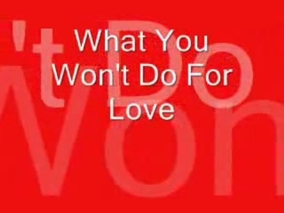 What You Won't Do For Love