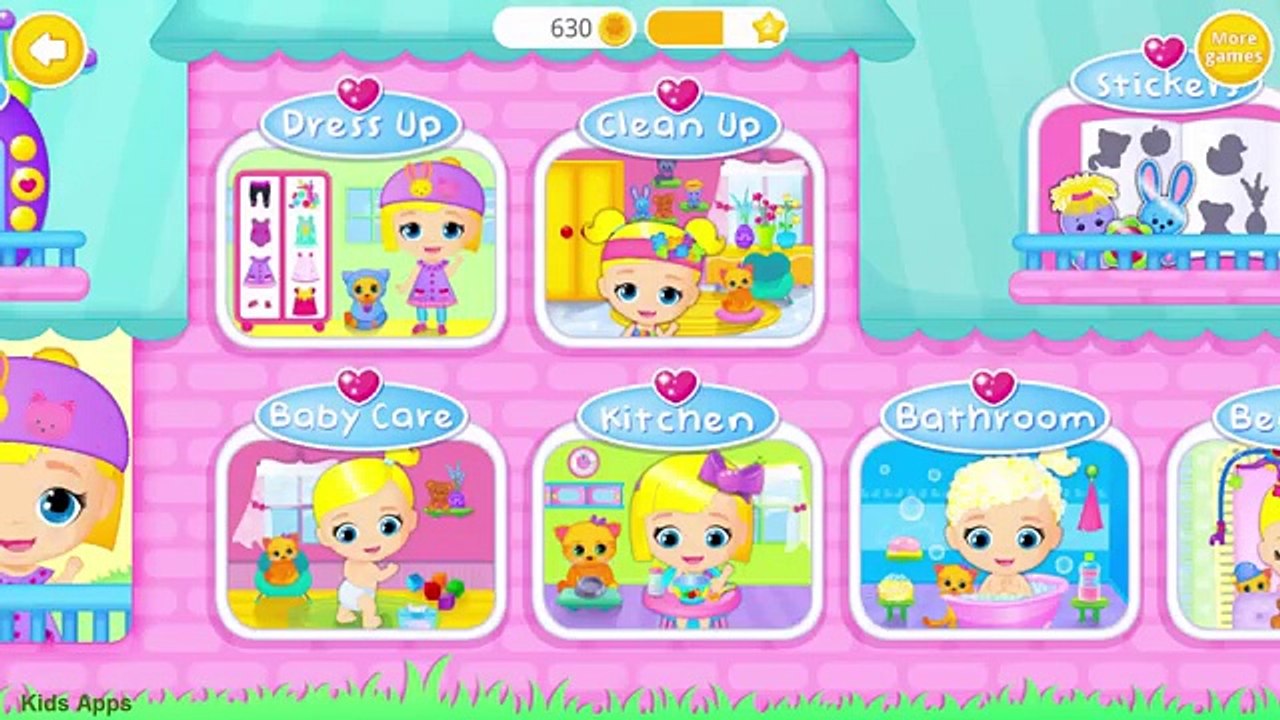 Lily & Kitty Baby Doll House | Little Girl & Cute Kitten Care Baby Cartoon
