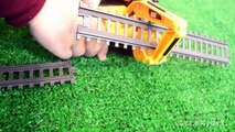 Load the Train Cars!!! Mighty Machines Power Trains Auto Loader City Forklift, Cars, Excavator