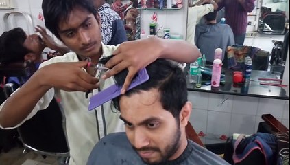 indian barber hair cut for 1$ in salon | hd 1080