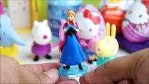 Pig George e Peppa Pig Abrindo Ovos Surpresas Kinder Joy Frozen Hello Kitty em Português Kids Toys