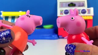 PEPPA PIG BAKES SPRINKLE PLAYDOH COOKIES WITH PIG MAMA FOR GEORGE CANDY CAT THEY ROLL & SPREAD