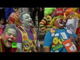 Creepy & happy: 500-clown non-stop laughter-fest for peace