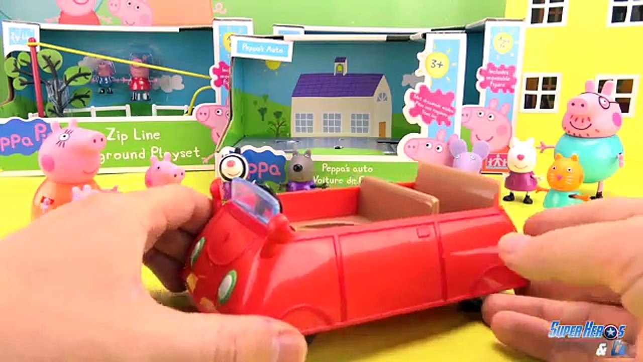 Peppa Pig la nouvelle voiture et laire de jeu Peppas New Car playground Playset #Jouet #Unboxing
