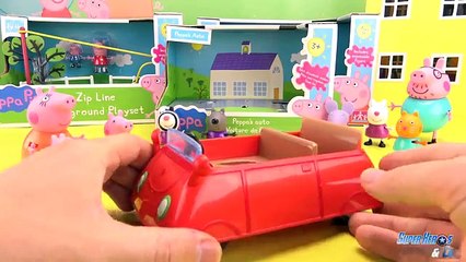 Peppa Pig la nouvelle voiture et laire de jeu Peppas New Car playground Playset #Jouet #Unboxing