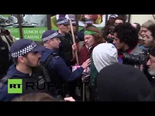 RAW: Students’ protest in London erupts in clashes