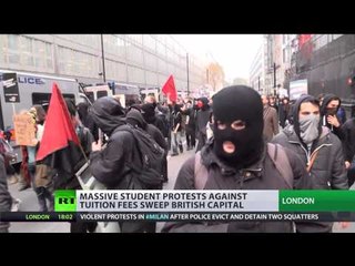 'Books not Bombs': Students march against tuition fees & cuts in London