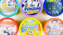 Nick Jr. Shows Play Doh Cans Tubs Paw Patrol Spongebob Kung Fu Panda Learn Colors Toy Surprises