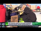 Walmart workers protest corporate greed, demand decent wages