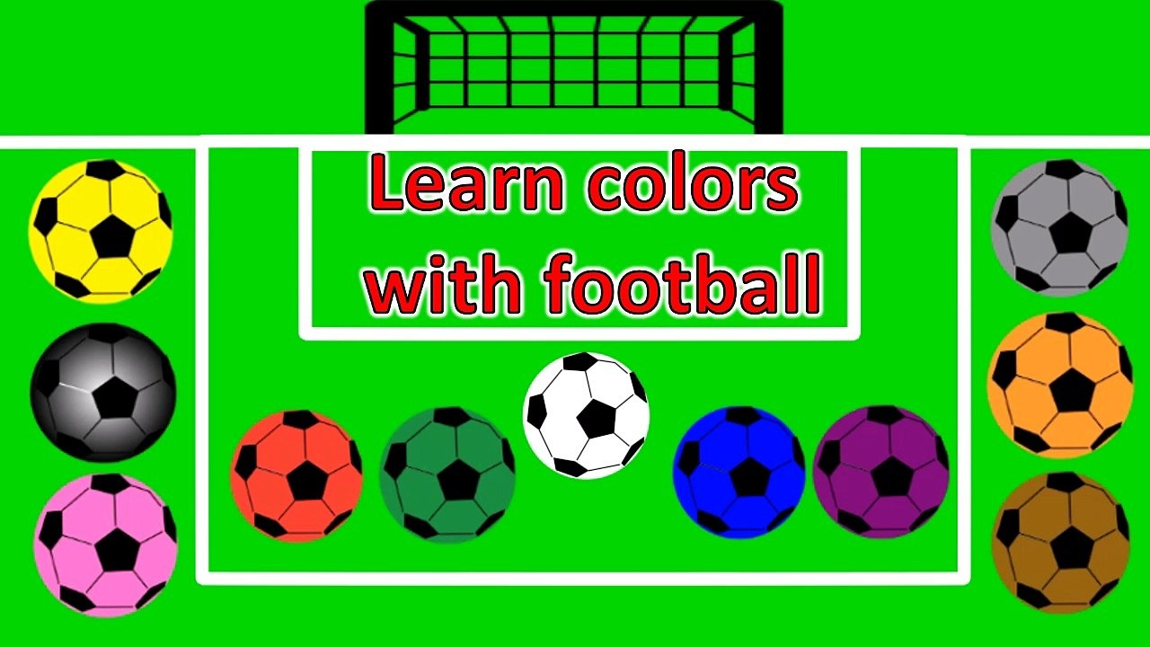 Learn colors - colors of football balls for children - colors in English and