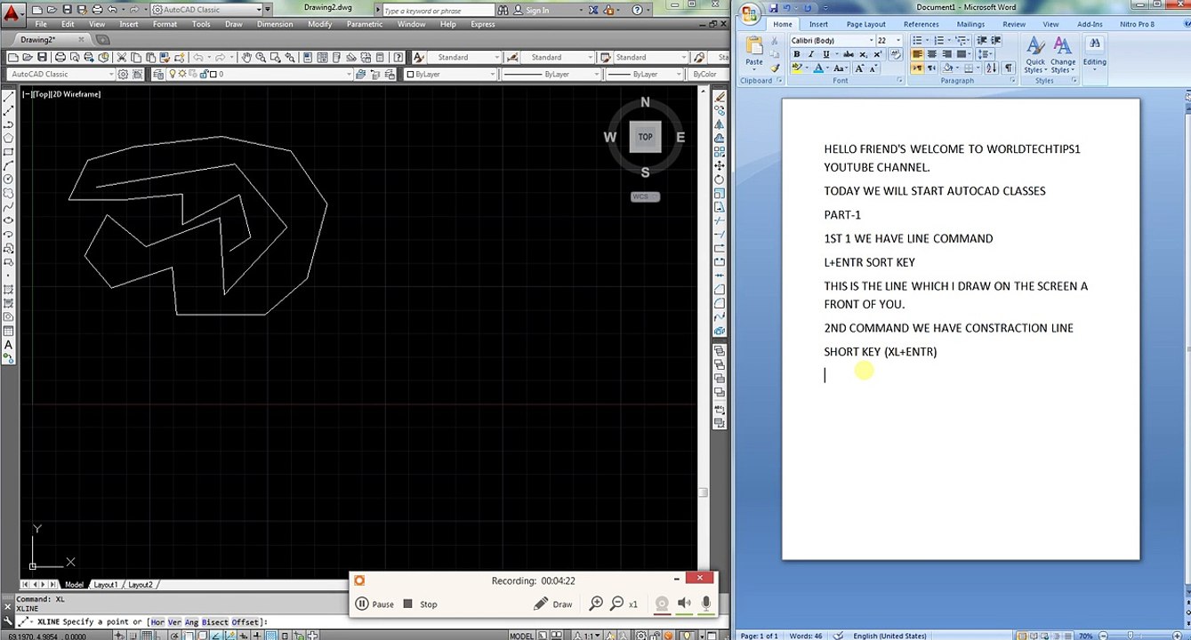 Autocad Tutorial in English part#1  2017- 2018