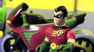 Imaginext Batman & Robin Stop Two Face & Riddler From Bank Heist P and P Adventures