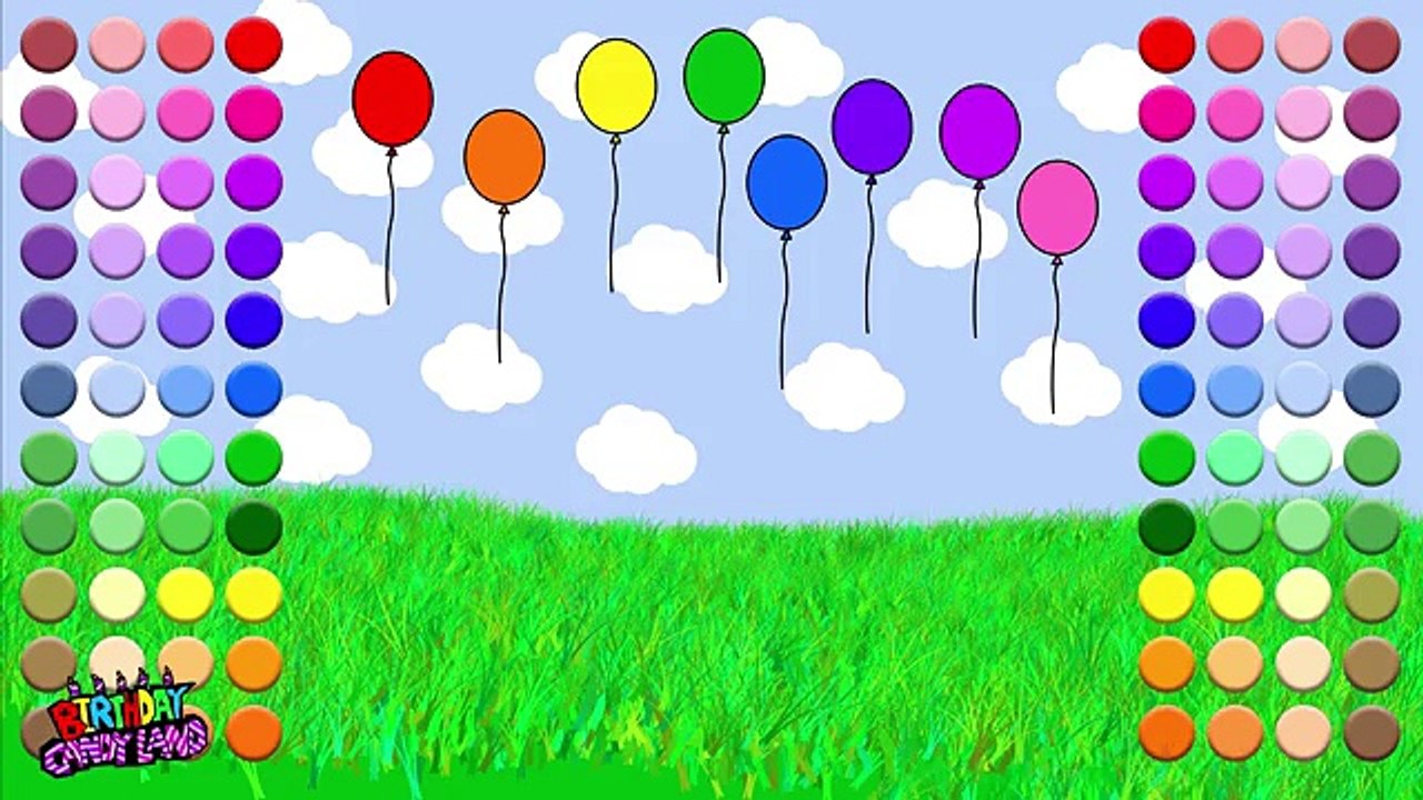 Learn to Color for Kids and Color Many Balloons Coloring Page