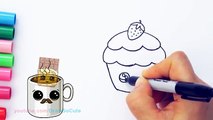 How to Draw   Color a Cupcake Easy - Valentines Sweet